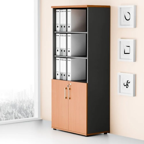 Dwudrzwiowa szafa półotwarta MP 582 5OH – nowoczesna i stylowa | Premium