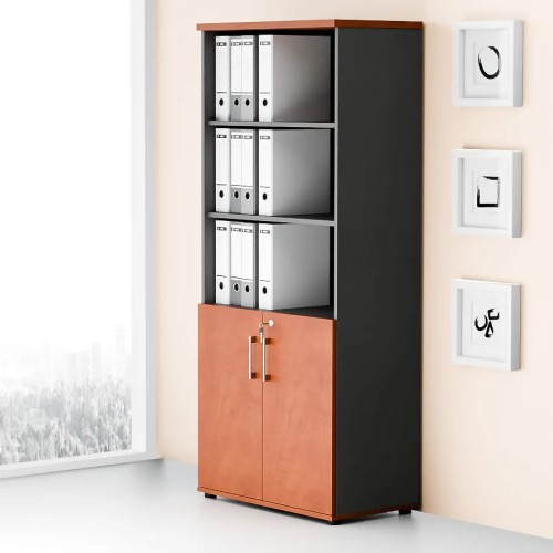 Dwudrzwiowa szafa półotwarta MP 582 5OH – nowoczesna i stylowa | Premium