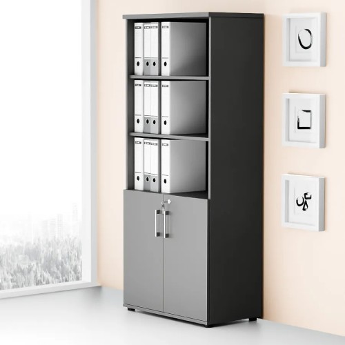 Dwudrzwiowa szafa półotwarta MP 582 5OH – nowoczesna i stylowa | Premium