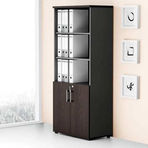 Dwudrzwiowa szafa półotwarta MP 582 5OH – nowoczesna i stylowa | Premium