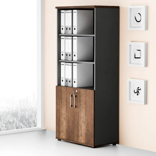 Dwudrzwiowa szafa półotwarta MP 582 5OH – nowoczesna i stylowa | Premium