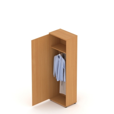 Szafa ubraniowa do biura, 183x60 cm, zamykana, lewa, kolor buk | MBS 565 U L